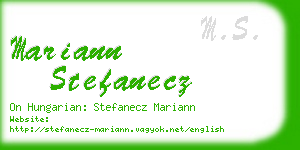 mariann stefanecz business card